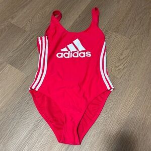 Adidas red one piece swimsuit